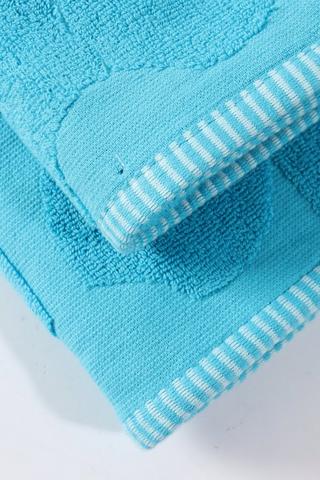 4 Pack Cotton Jacquard Hilton Geometric Towel And Bath Mat Set