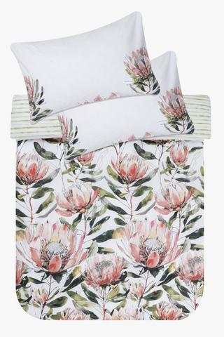 Polycotton Alicedale Protea Reversible Duvet Cover Set