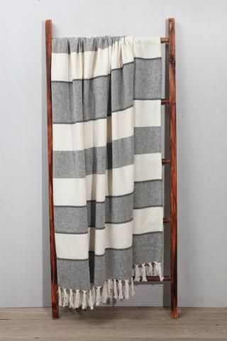 Polycotton Stripe Throw, 140x180cm