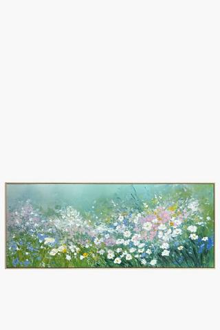 Hand Painted Cosmo Flowers Canvas, 70x170cm