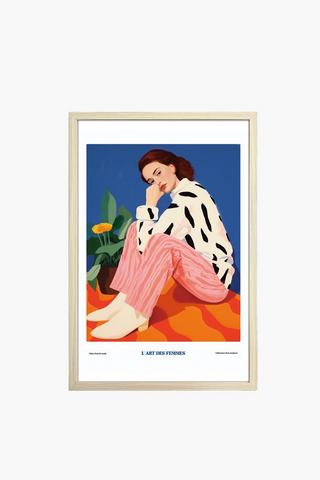 Framed Contemp Lady Canvas, 40x60cm