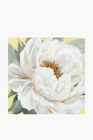 Hand Painted Magnolia Canvas, 100x100cm