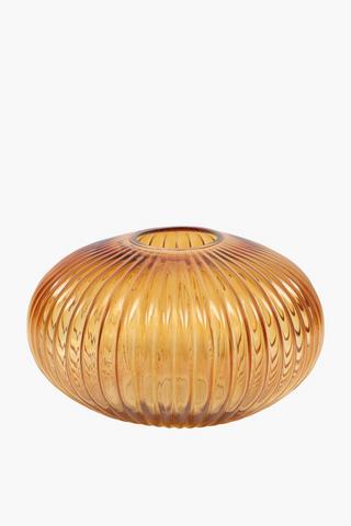 Ribbed Pod Belly Vase, 24.5x15cm