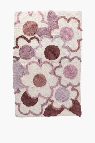 Cotton Tufted Flower Rug, 70x110cm