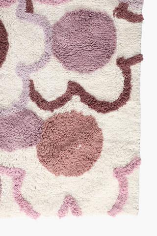 Cotton Tufted Flower Rug, 70x110cm