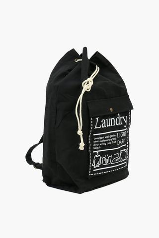 Drawstring Script Laundry Bag