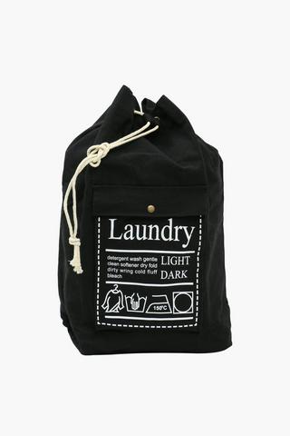 Drawstring Script Laundry Bag