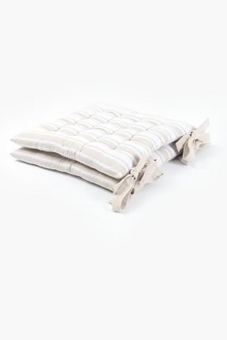 2 Pack Cabana Stripe Chairpad, 40x40cm