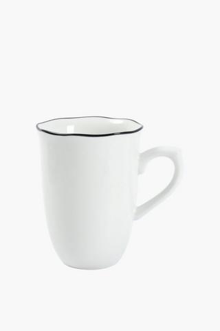 Wavy Rim Porcelain Mug