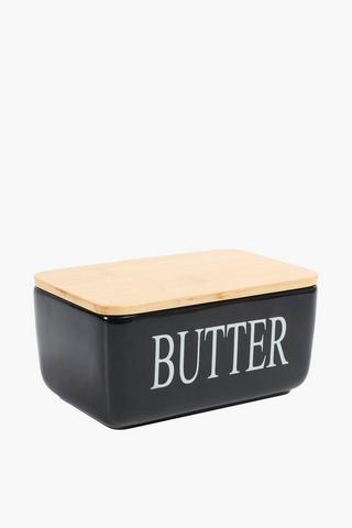 Wood And Dolomite Butter Dish