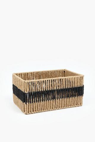 Paper Straw 2 Tone Utility Basket, Medium