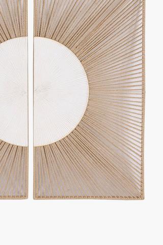 Dimensional Sun Radial Wall Art, 50x120cm