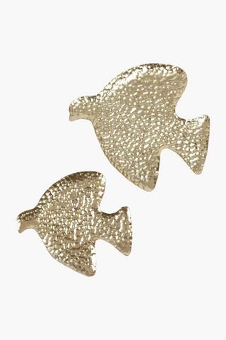 Dimensional Metal Bird Wall Art, 21x23cm