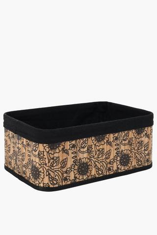 Printed Floral Bamboo Utility Basket Large