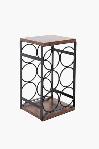 Wood And Steel Wine Rack