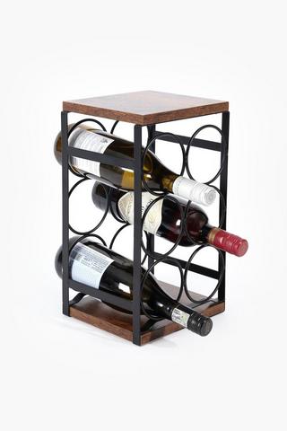 Wood And Steel Wine Rack