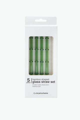 5 Piece Glass Straw Set
