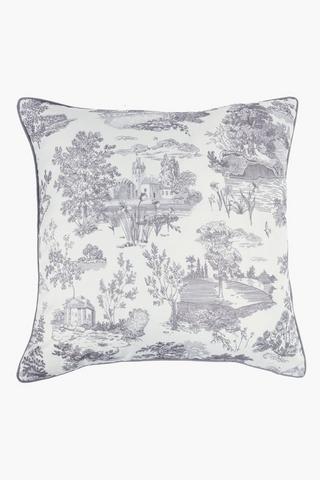 Premium Printed Kirkwood Toile Feather Filled Scatter Cushion, 60x60cm