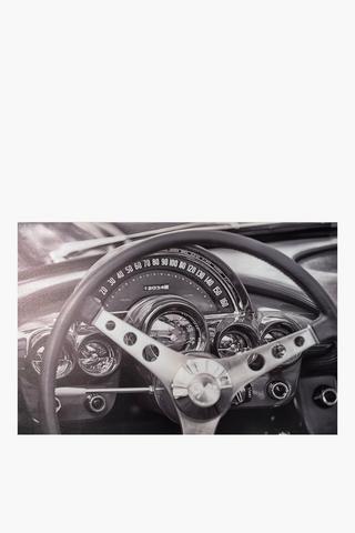 Printed Vintage Car Canvas, 40x60cm
