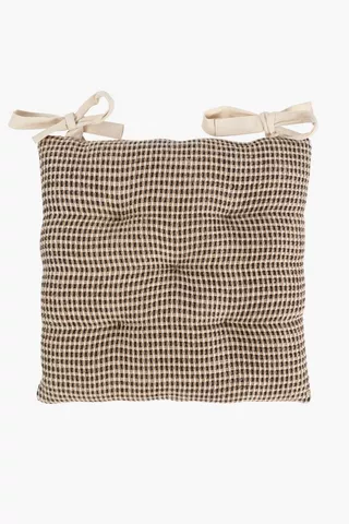 Jute Woven Cotton Chairpad, 40x40cm