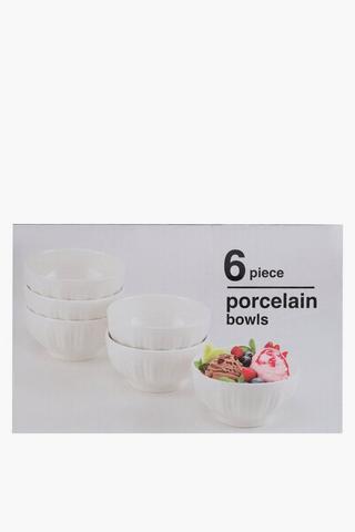 Sania 6 Piece Porcelain Dessert Bowls