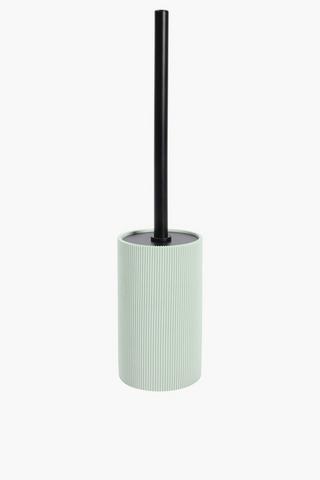 Ribbed Polyresin Toilet Brush Set