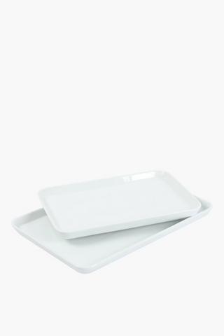 2 Piece Porcelain Platter Set