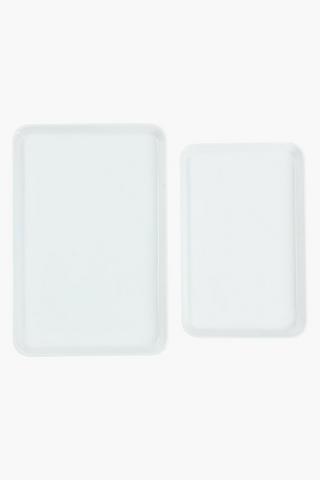 2 Piece Porcelain Platter Set
