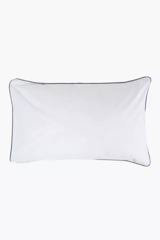 180 Thread Count 2 Pack Piping Detail Standard Pillowcase