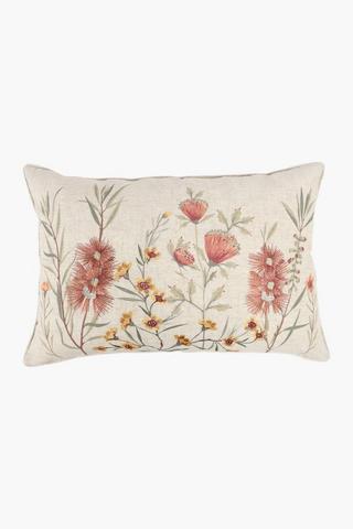 Embroidered Ladysmith Floral Scatter Cushion, 40x60cm