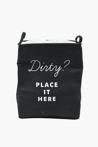 Woven Script Laundry Hamper