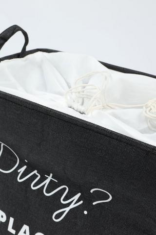 Woven Script Laundry Hamper