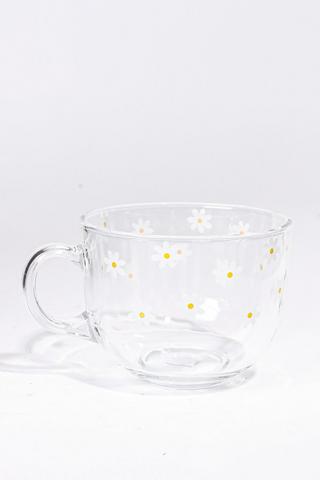 Daisy Glass Mug, 400ml