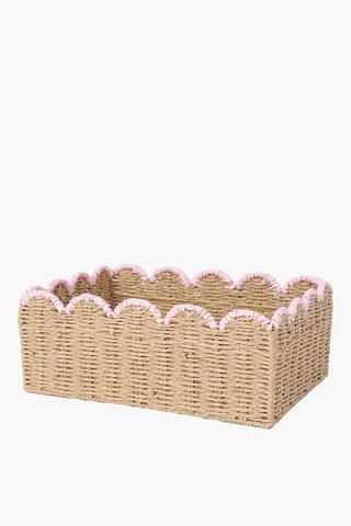 Paper Weave Scalloped Basket Large, 25x35cm