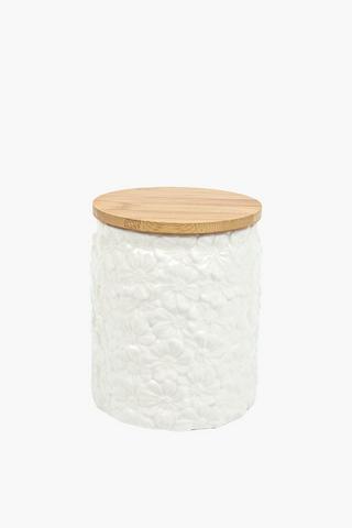 Embroidered Flower Canister, Medium
