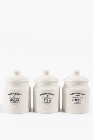 Set Of 3 Emboidered Canisters