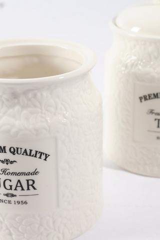 Set Of 3 Emboidered Canisters