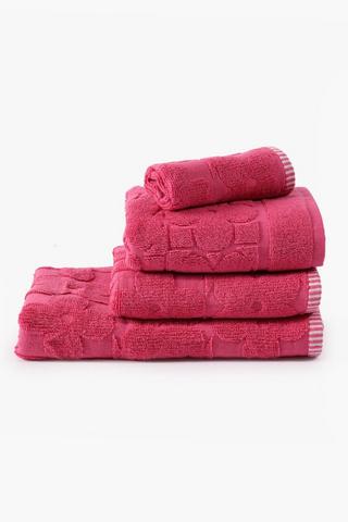 4 Pack Cotton Jacquard Flower Towel And Bath Mat Set