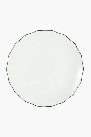 Wavy Rim Porcelain Dinner Plate