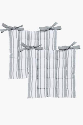 2 Pack Cabana Stripe Chairpad, 40x40cm