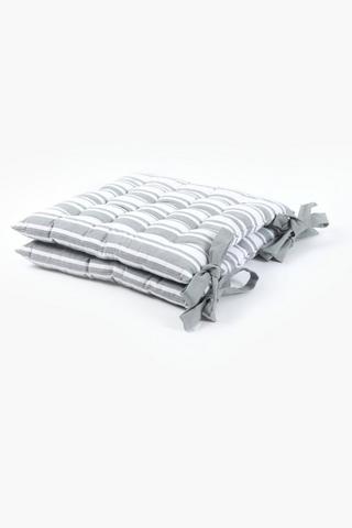 2 Pack Cabana Stripe Chairpad, 40x40cm