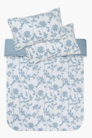 Jacquard Chenille Floral Duvet Cover Set