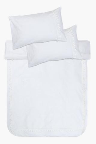 Polycotton Plain Tassel Trim Duvet Cover Set