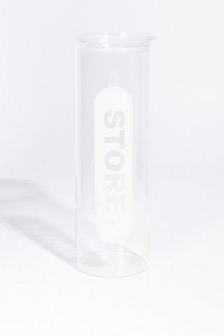 Tall Frosted Glass Jar