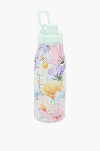 Floral Stainless Steel Water Bottle, 1l