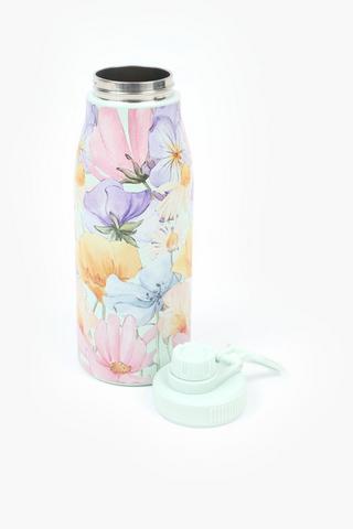Floral Stainless Steel Water Bottle, 1l