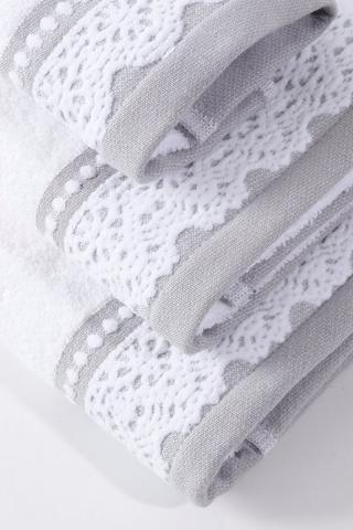 3 Pack Cotton Lace Trim Multi Towel Set