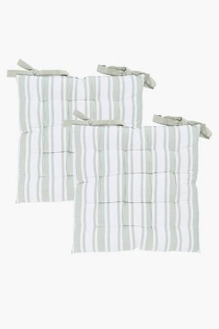 2 Pack Cabana Stripe Chairpad, 40x40cm