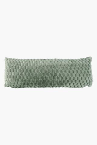 Block Coral Fleece Scatter Cushion, 30x80cm