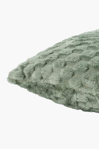 Block Coral Fleece Scatter Cushion, 30x80cm